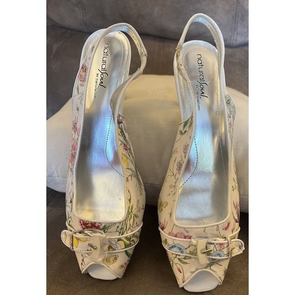 Naturalizer Natural Soul Rosalyn Floral Butterfly Slingback Peep-Toe Heels 8.5‎ - Picture 1 of 9